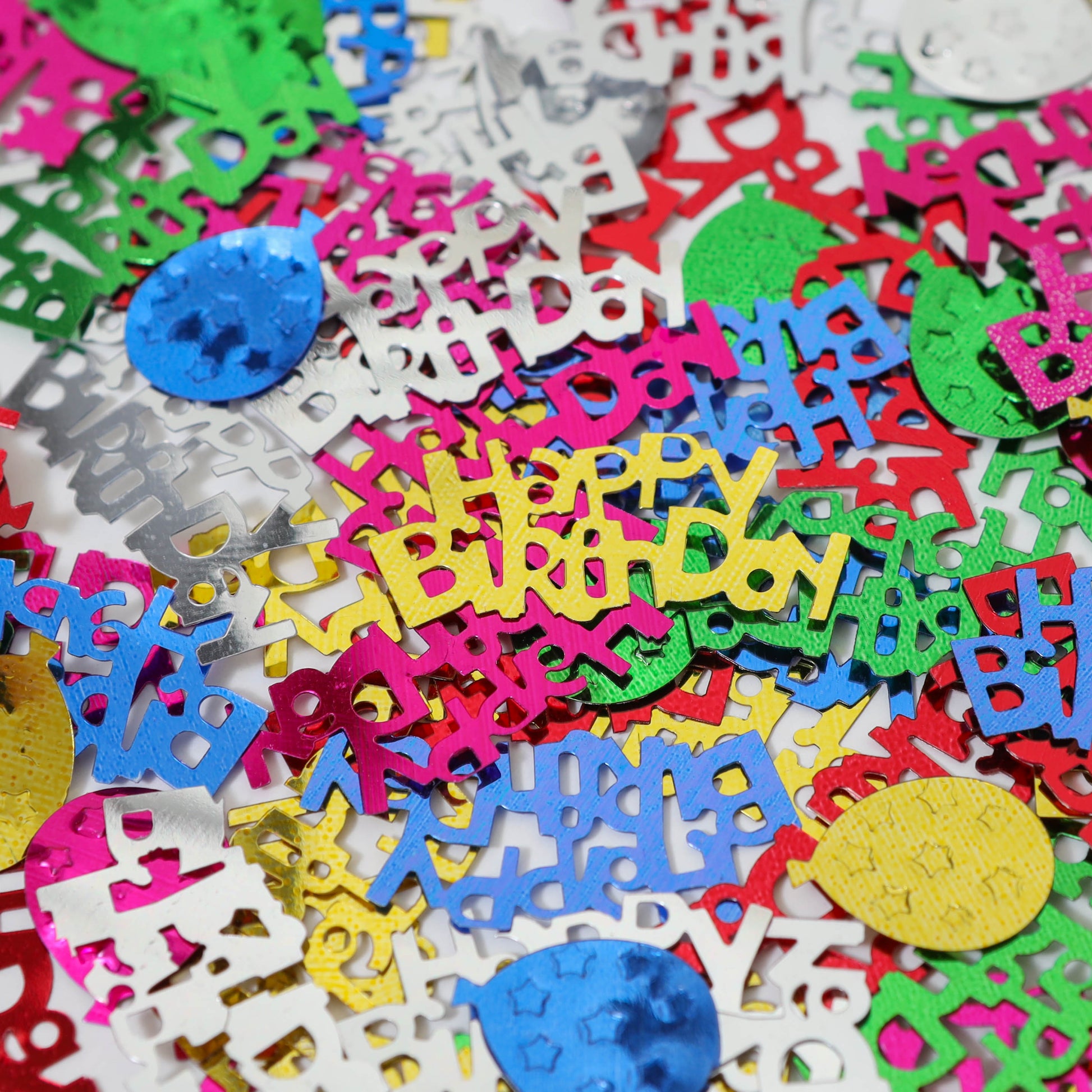 One-pound bag of colorful Happy Birthday confetti for parties and events