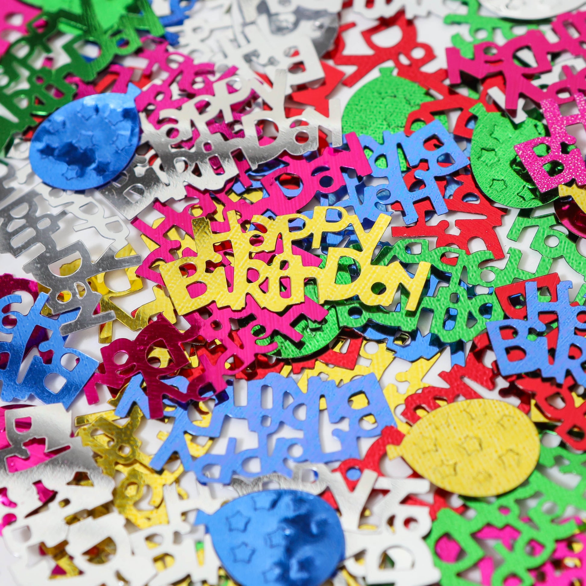One-pound bag of colorful Happy Birthday confetti for parties and events