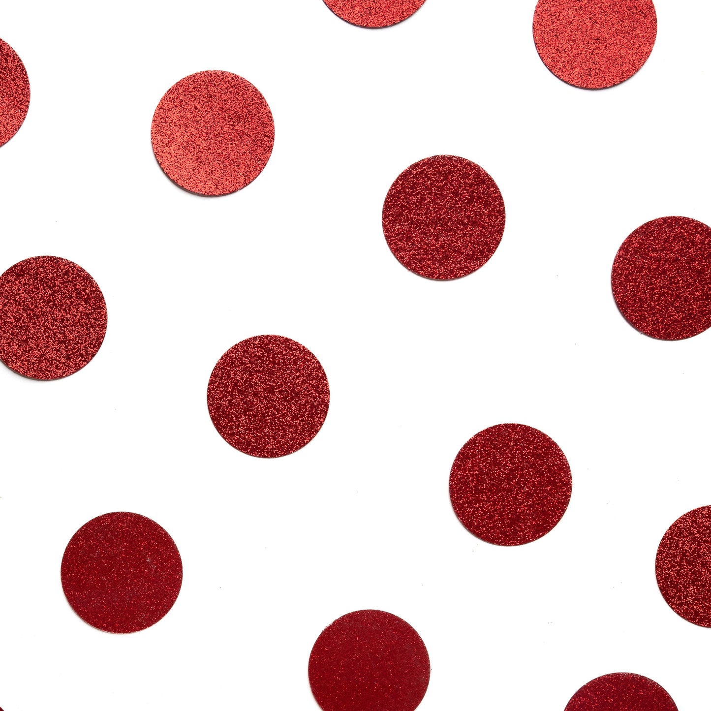 Red Glitter Confetti Circles | 1.5 Inch Metallic Table Decor