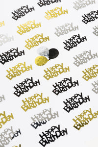 Full POUND (16 oz) Black & Gold Happy Birthday Confetti (OVER 8,250 pieces)