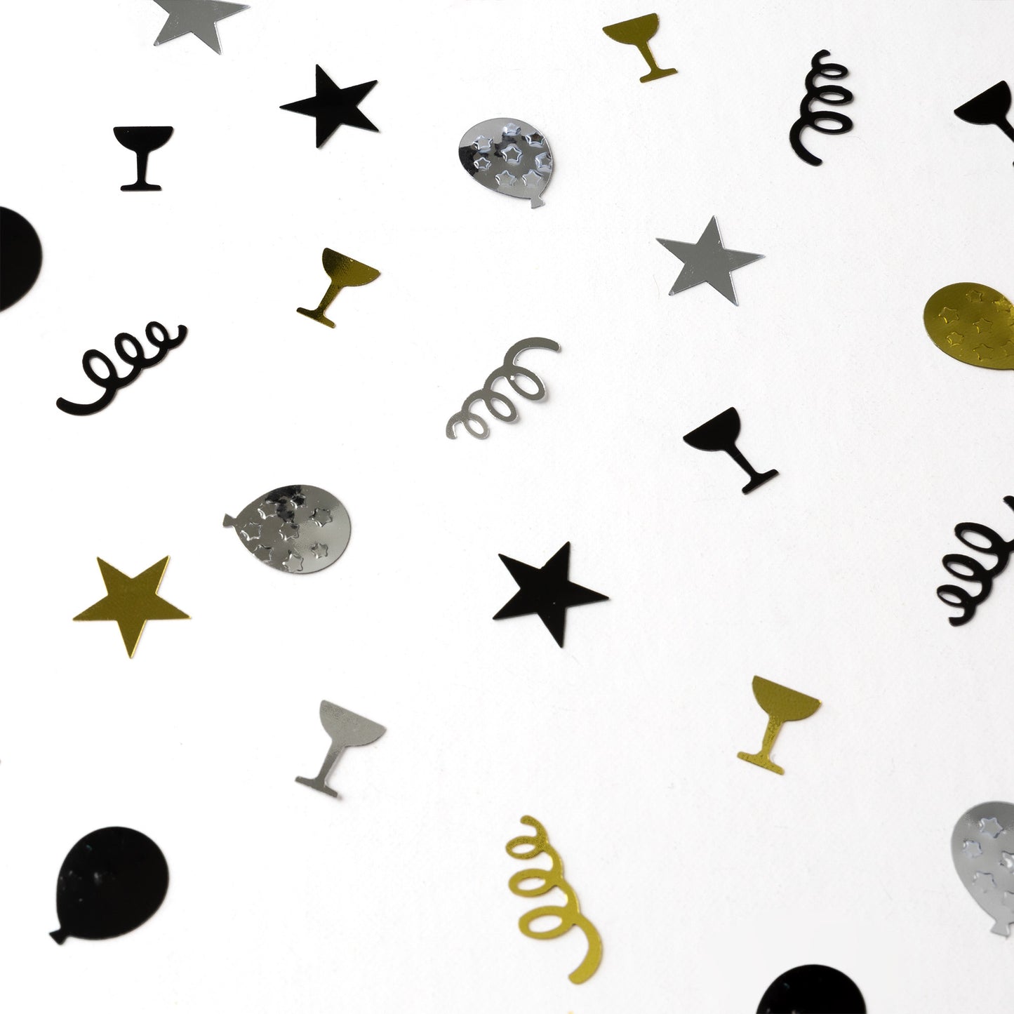 Full POUND (16 oz) of Celebration (Black & Gold) Confetti OVER 8,250 pieces