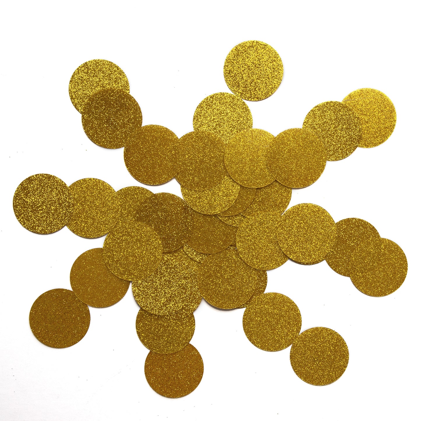Gold Glitter Confetti Circles | 1.5 Inch Metallic Table Decor