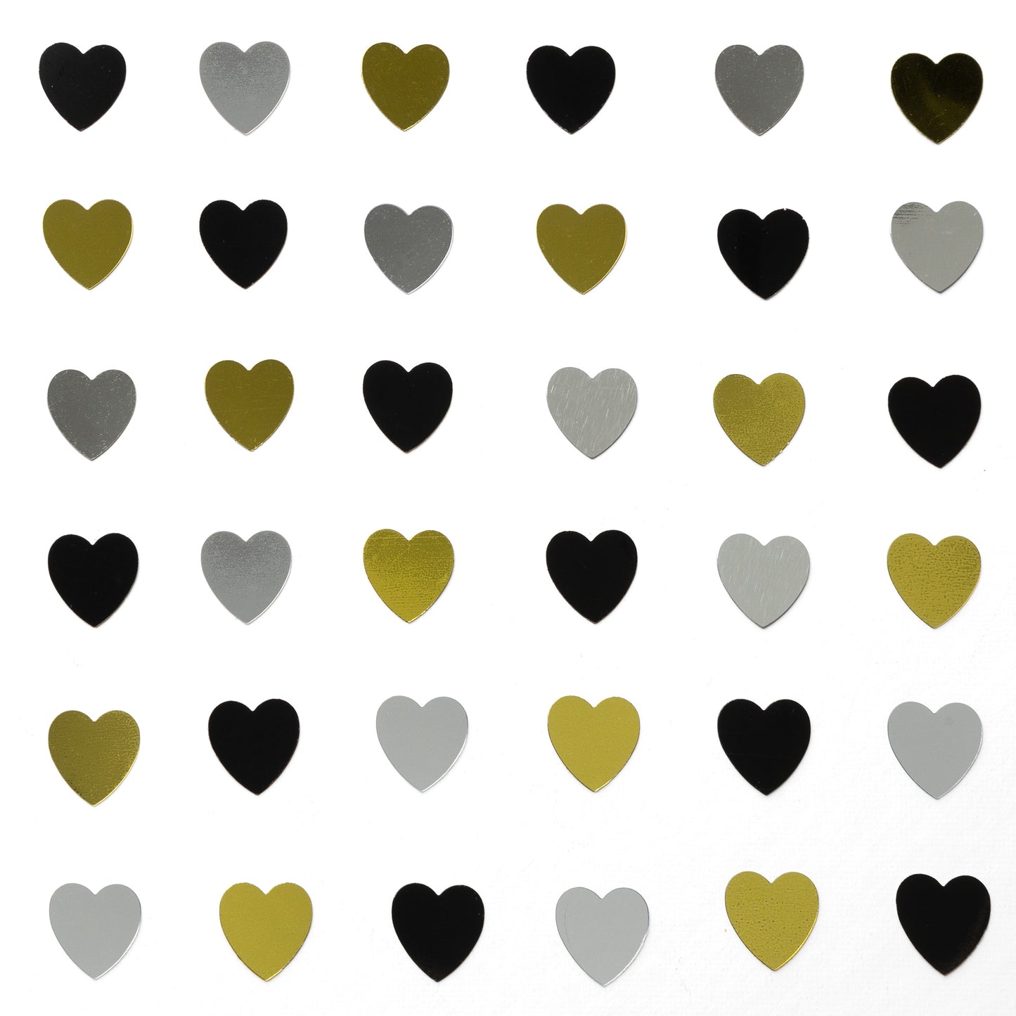 Heart Confetti – Black & Gold Premium, FULL POUND (16 oz) | Anniversary, Wedding, Party Decor