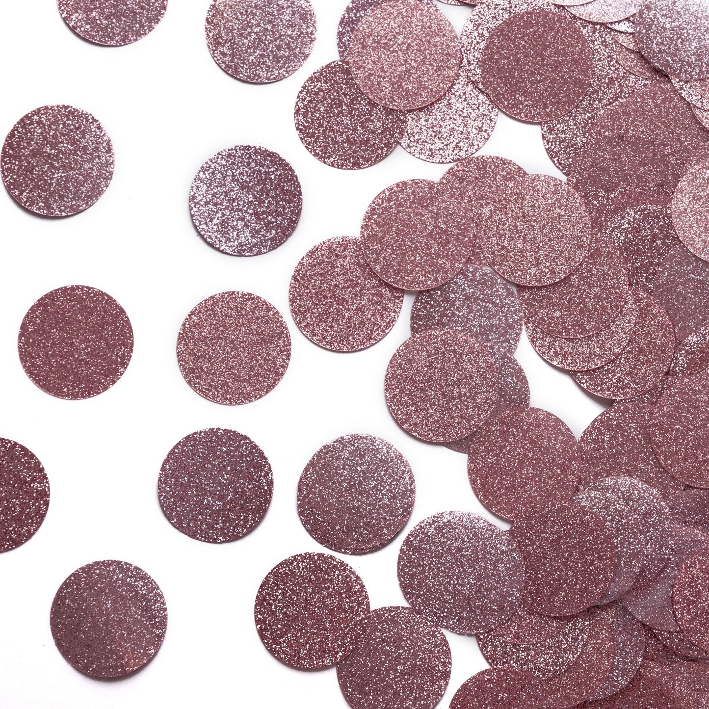 Rose Gold Glitter Confetti Circles | 1.5 Inch Metallic Table Decor