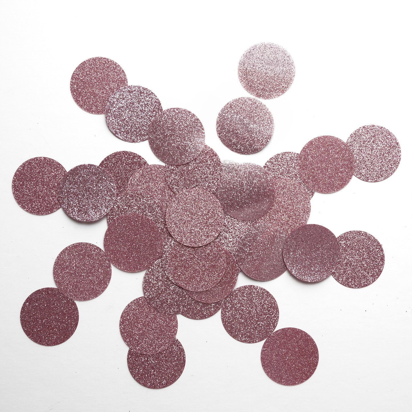 Rose Gold Glitter Confetti Circles | 1.5 Inch Metallic Table Decor