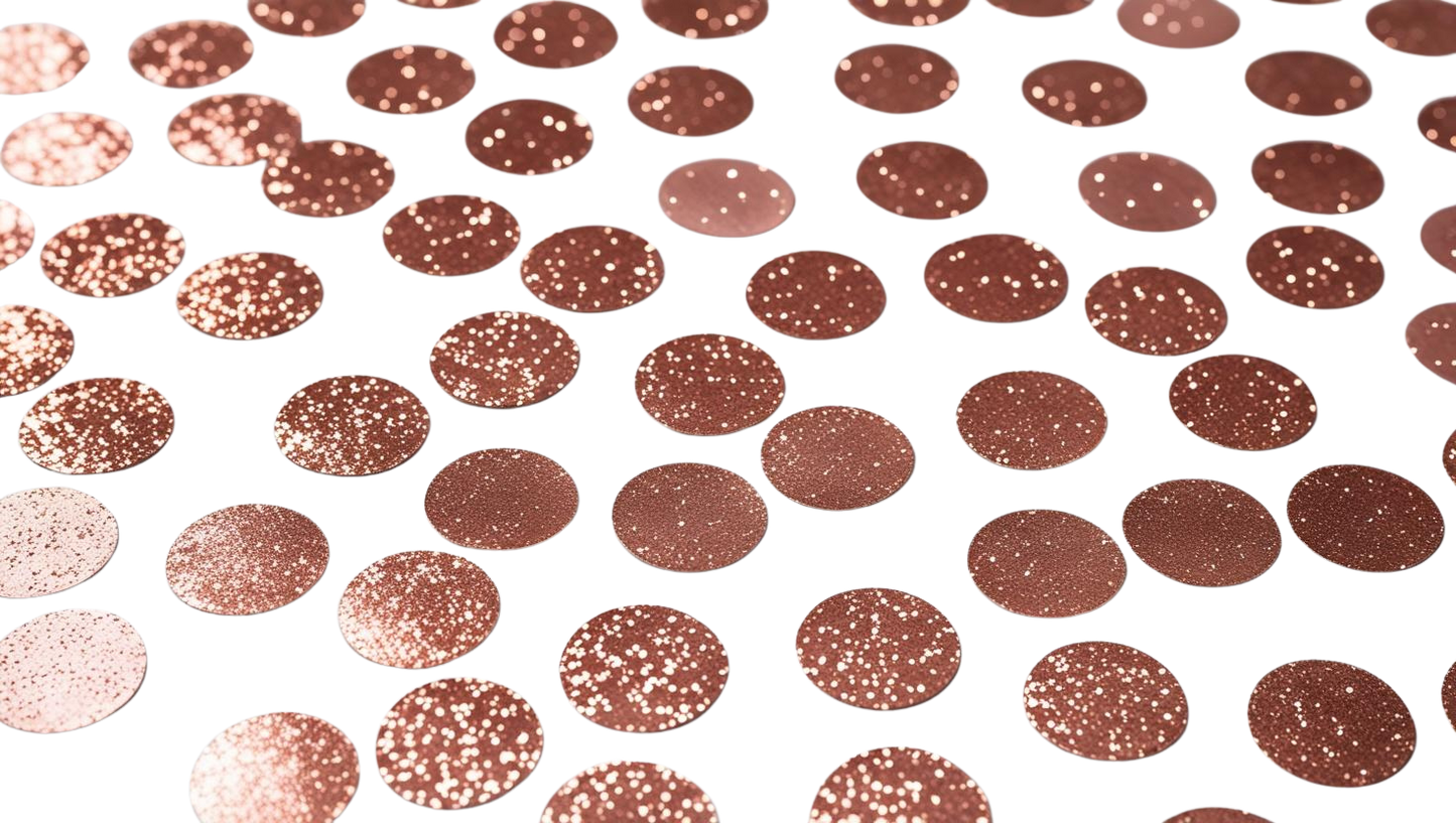 Rose Gold Glitter Confetti Circles | 1.5 Inch Metallic Table Decor