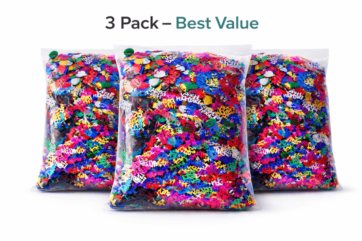 3 pack birthday confetti bags best value bundle